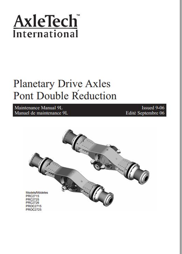Tigercat Axletech Planetary Drive Axles Maintenance