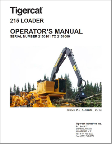 Tigercat Loader 215 (2150101 – 2151000) Operator