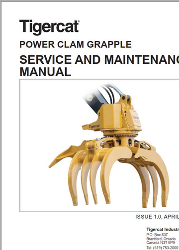 Tigercat Power Clam Grapple Service & Maintenance 65486AENG