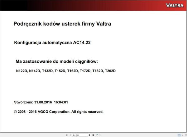 VALTRA Automation Configuration AC14.22 Service Code Manual – Complete Technical Guide