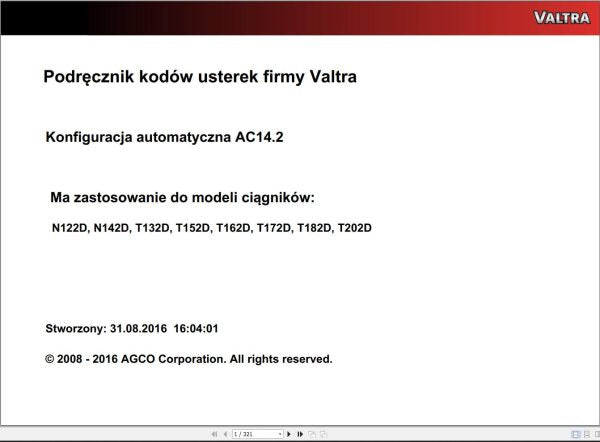 VALTRA Automation Configuration AC14.2 Service Code Manual – Complete Diagnostic & Repair Guide