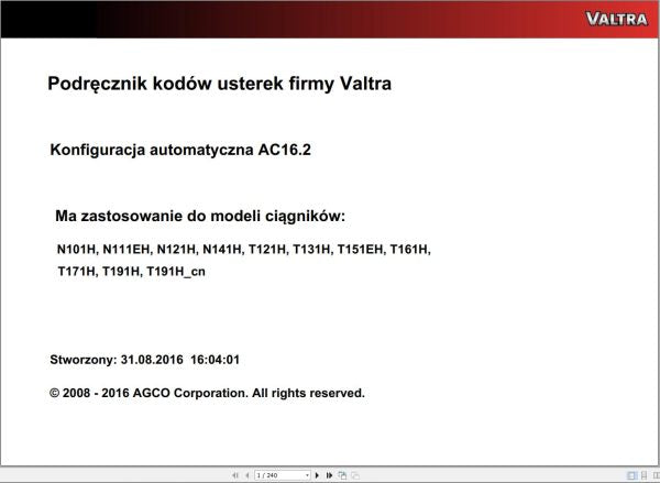 VALTRA AUTOMATION CONFIGURATION AC16.2 Service Code Manual – Complete Guide