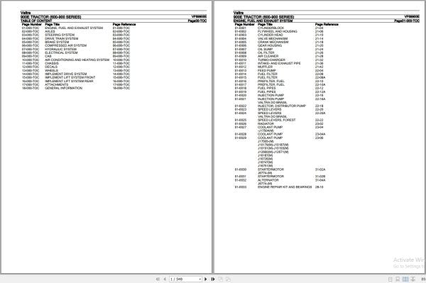 Valtra Tractor 600–900 Series 900E Parts Catalog Manual VF69900E