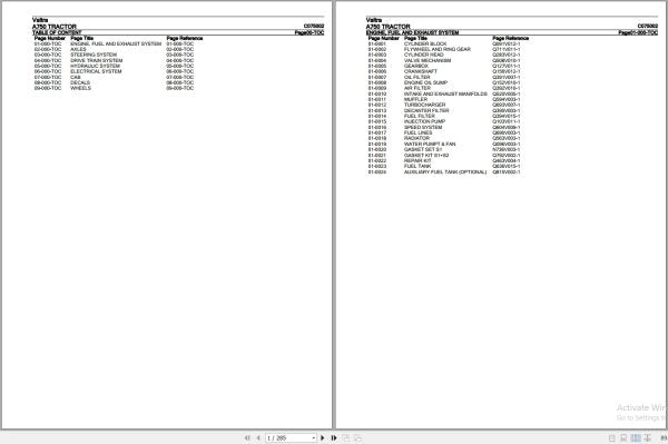 Valtra Tractor A750 Parts Catalog Manual (C075002) - PDF Download