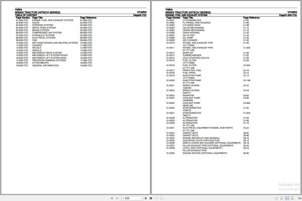 VALTRA Tractor HiTech Series 6550HI Parts Catalog Manual VFH6550 – Complete Parts Reference