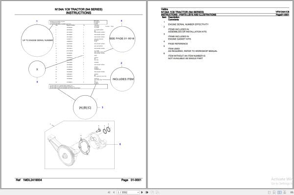Valtra Tractor N4 Series N134A 1C8 Parts Catalog Manual – VFN134A1C8
