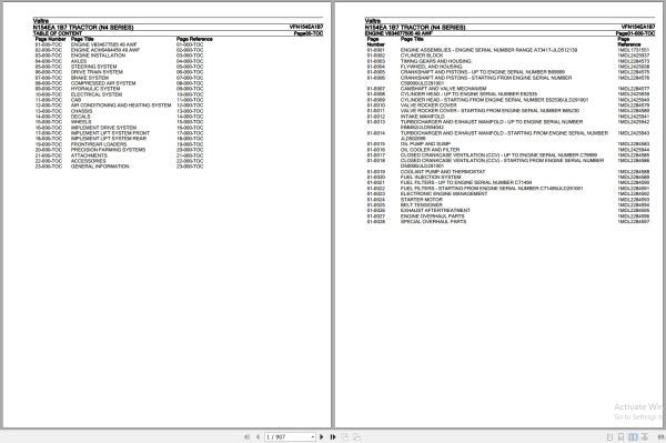 VALTRA TRACTOR N4 SERIES N154EA 1B7 Parts Catalog Manual – VFN154EA1B7