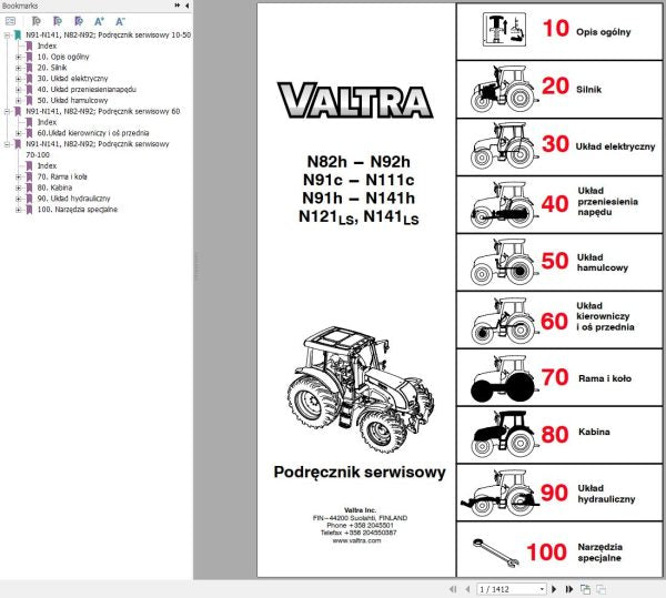 Valtra Tractor N82H to N141LS Service Manual – Repair & Maintenance Guide