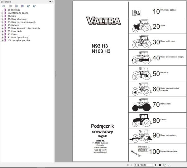 Valtra N93H3 & N103H3 Tractor Service Manual – Repair & Maintenance Guide
