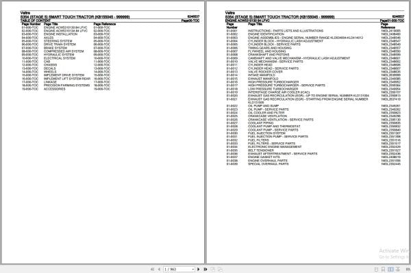 VALTRA TRACTOR S354 SMART TOUCH PARTS CATALOG MANUAL 6246537 – OEM Parts & Repair Reference