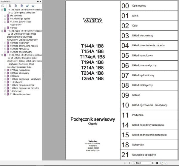 VALTRA TRACTOR T144A1B8 TO T254A1B8 SERVICE MANUAL – Repair & Maintenance Guide
