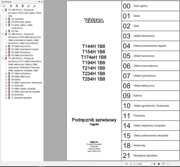 Valtra T144H1B8–T254H1B8 Tractor Service Manual | Repair & Maintenance Guide