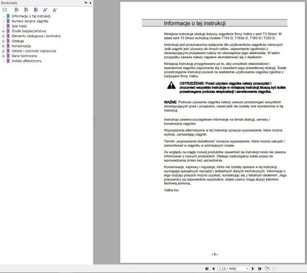 VALTRA T153D, T163ED, T183D & T203D Tractor Operator’s Manual