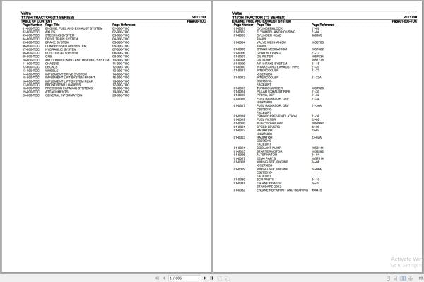 VALTRA T3 Series T173H Parts Catalog Manual – VFT173H