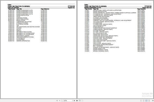 VALTRA T4 Series T234H 1B8 Parts Catalog Manual – VFT234H1B8