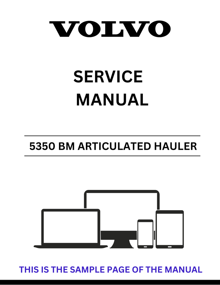 VOLVO 5350 BM ARTICULATED HAULER SERVICE MANUAL - PDF FILE