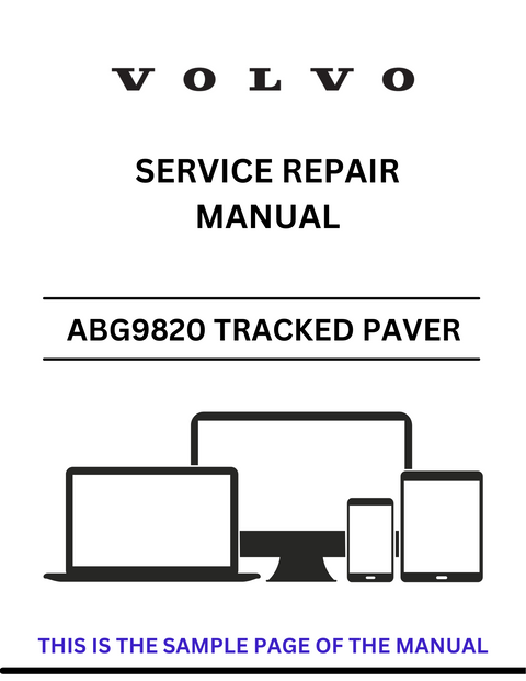 VOLVO ABG9820 PID.80774813 TRACKED PAVER (PAT) SERVICE REPAIR