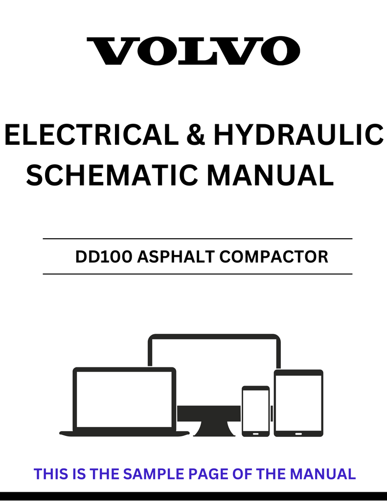 VOLVO DD100 ASPHALT COMPACTOR ELECTRICAL AND HYDRAULIC SCHEMATIC
