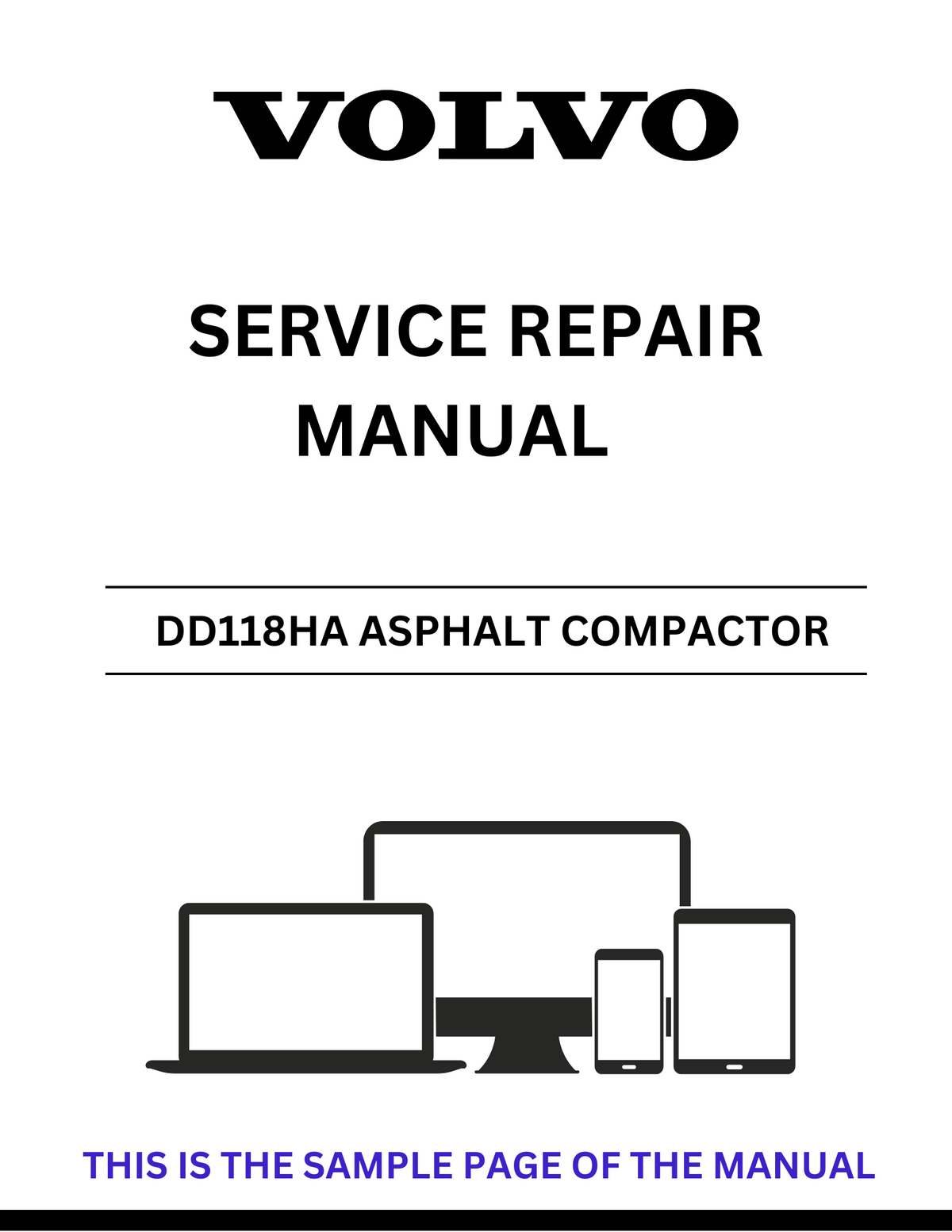 VOLVO DD118HA ASPHALT COMPACTOR SERVICE REPAIR MANUAL - PDF FILE