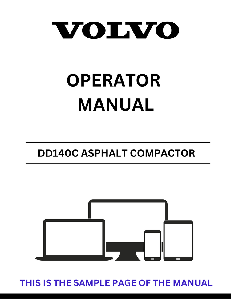 VOLVO DD140C ASPHALT COMPACTOR OPERATOR MANUAL - PDF FILE