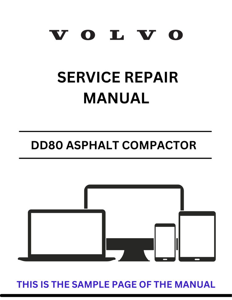 VOLVO DD80 ASPHALT COMPACTOR SERVICE REPAIR MANUAL - PDF FILE