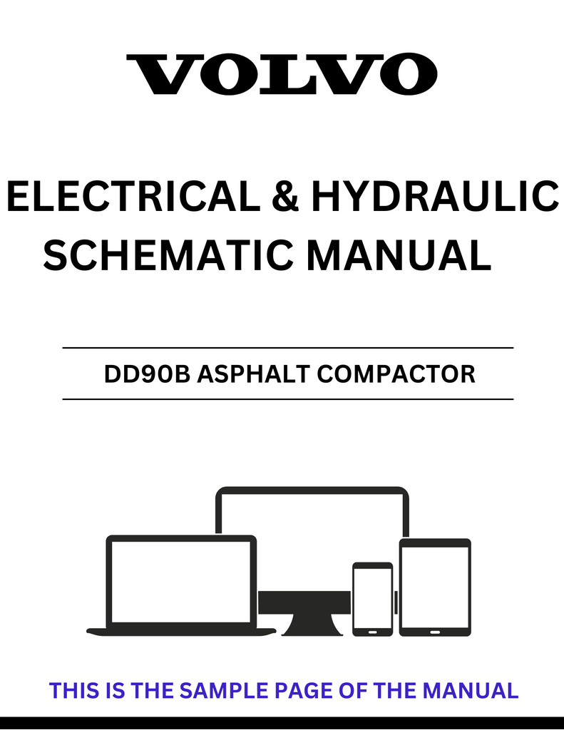 VOLVO DD90B ASPHALT COMPACTOR ELECTRICAL AND HYDRAULIC SCHEMATIC 12800000