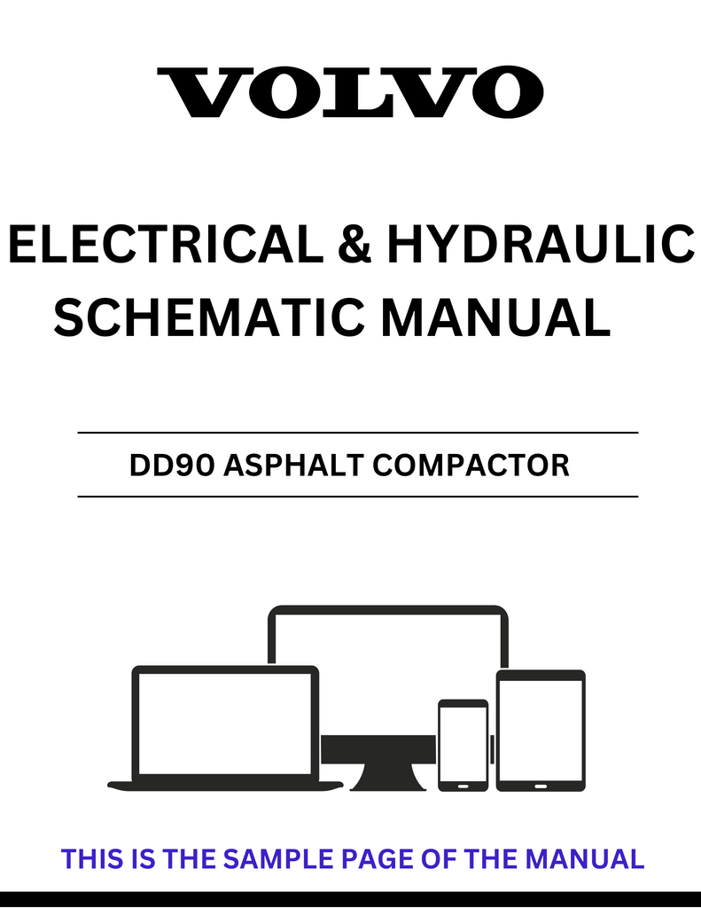VOLVO DD90 ASPHALT COMPACTOR ELECTRICAL AND HYDRAULIC SCHEMATIC