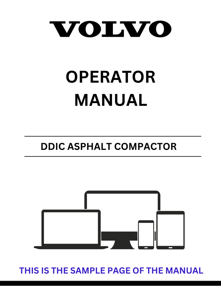 VOLVO DDIC ASPHALT COMPACTOR OPERATOR MANUAL - PDF FILE