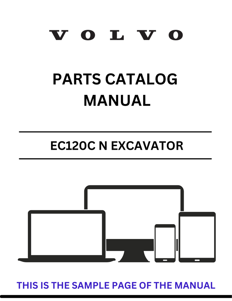 VOLVO EC120C N EXCAVATOR PARTS CATALOG MANUAL SN 110001-112052, 120001-122073, 140001-140246 - PDF FILE