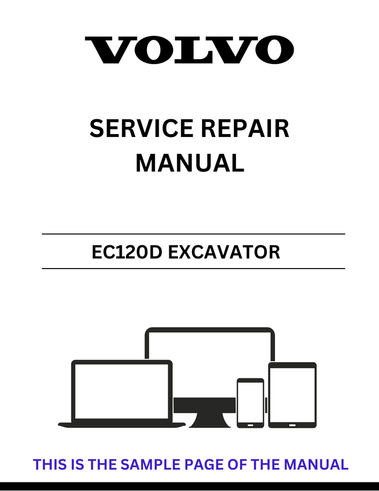 VOLVO EC120D EXCAVATOR SERVICE REPAIR MANUAL - PDF FILE
