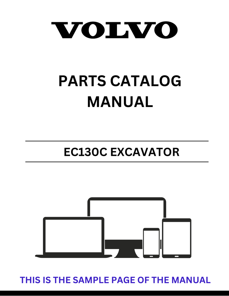 VOLVO EC130C EXCAVATOR PARTS CATALOG MANUAL - PDF FILE