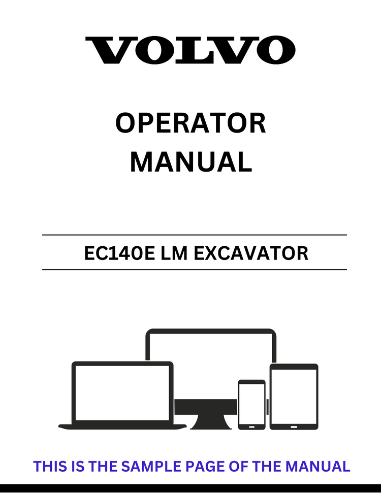 VOLVO EC140E LM EXCAVATOR OPERATOR MANUAL - PDF FILE