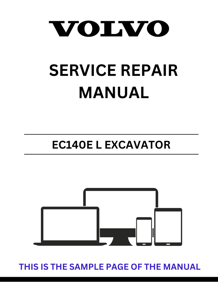 VOLVO EC140E L EXCAVATOR SERVICE REPAIR MANUAL - PDF FILE