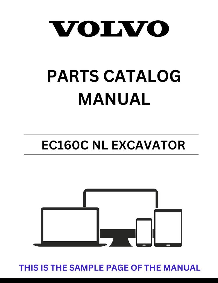 VOLVO EC160C NL EXCAVATOR PARTS CATALOG MANUAL SN 120001-139999, 140001-14192 - PDF FILE