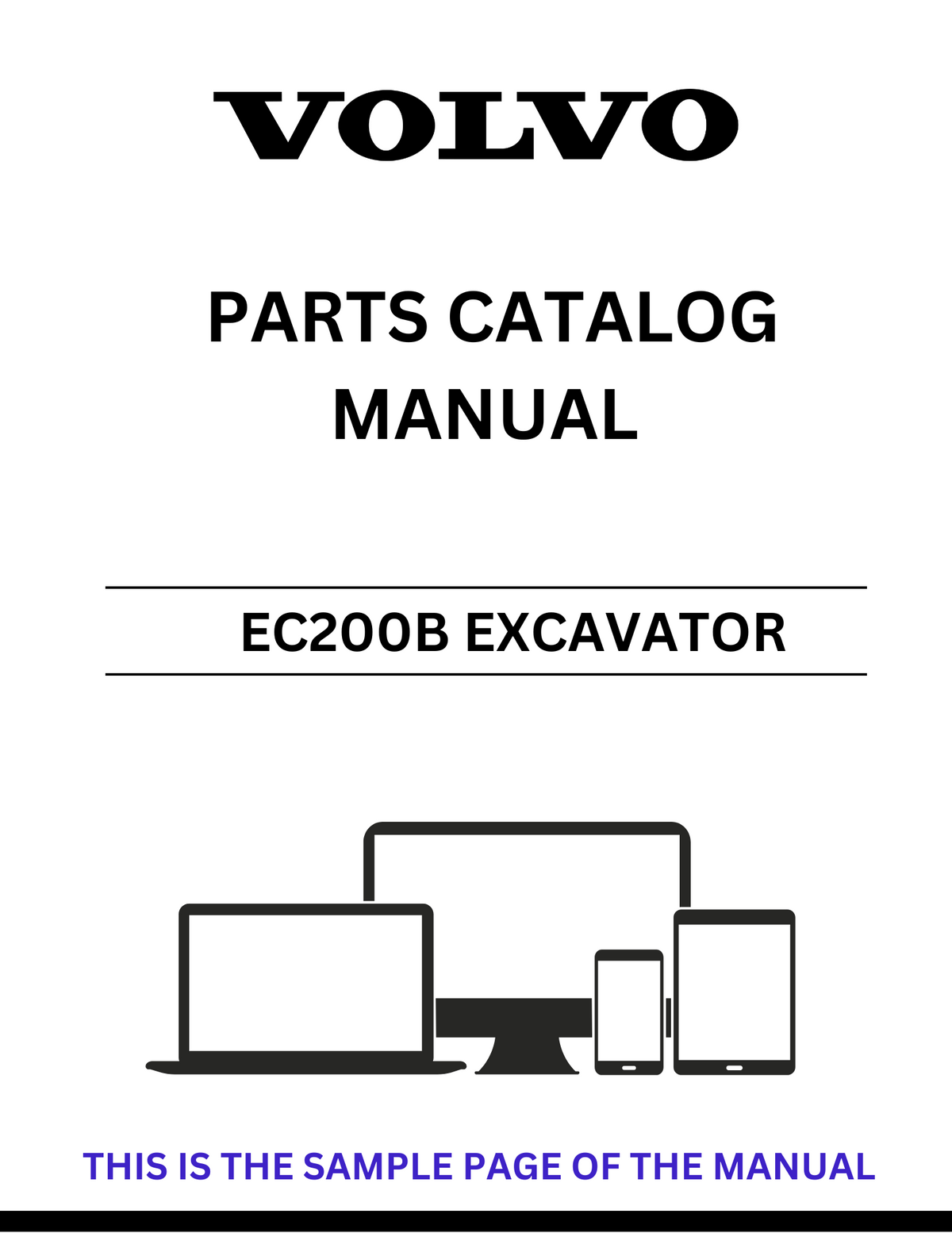 VOLVO EC200B EXCAVATOR PARTS CATALOG MANUAL SN 30001 - PDF FILE