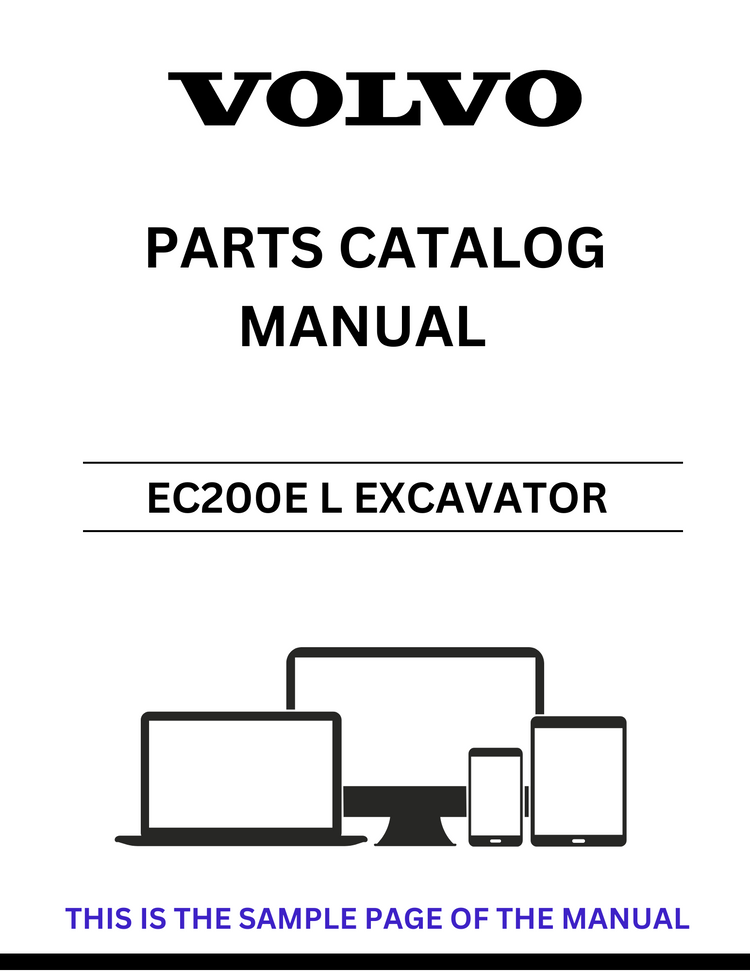 VOLVO EC200E L EXCAVATOR PARTS CATALOG MANUAL SN 310011-314000, 314001 - PDF FILE