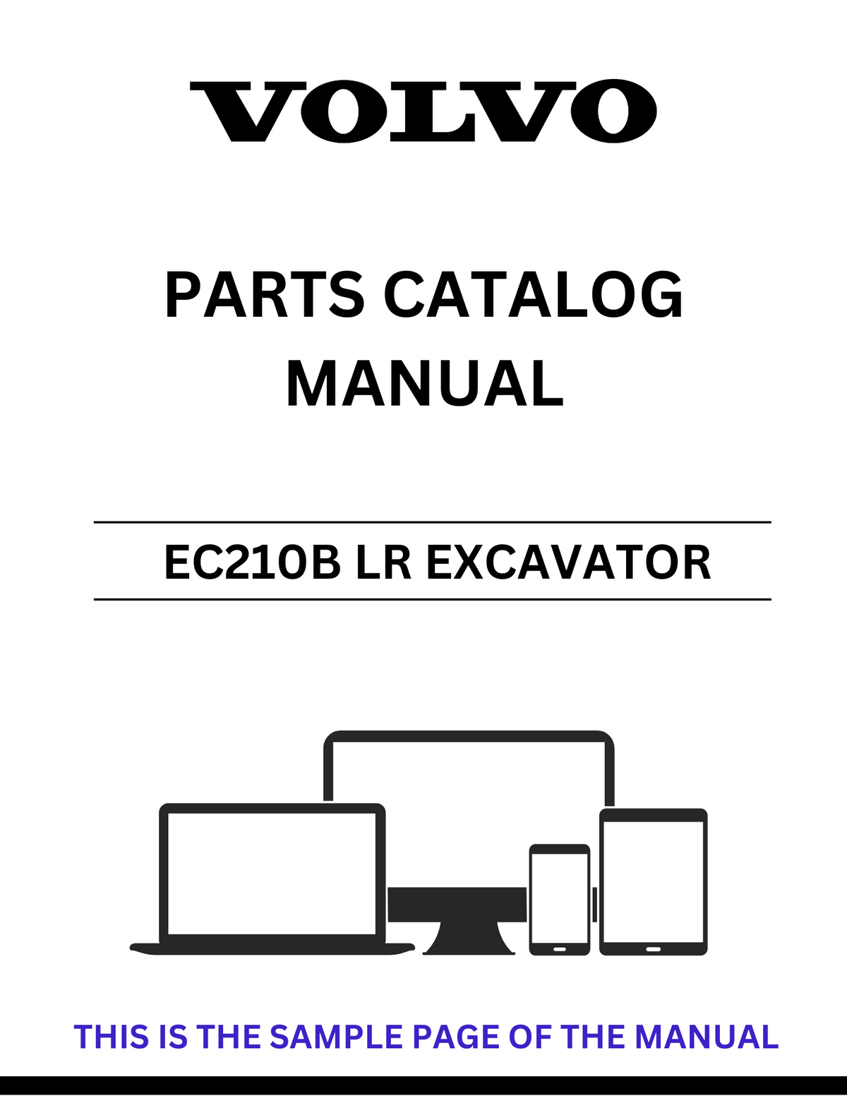 VOLVO EC210B LR EXCAVATOR PARTS CATALOG MANUAL SN 10001-19999, 20001-20837, 23001-25067, 30001-34952 - PDF FILE