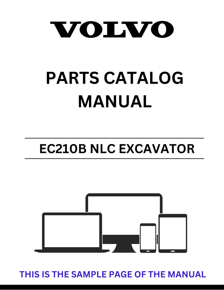 VOLVO EC210B NLC EXCAVATOR PARTS CATALOG MANUAL SN 35001-39999, 40001-41093, 50001-52370, 70001-79999, 80001-80188, 81001-85581, 90001-92051, 95001-95057 - PDF FILE