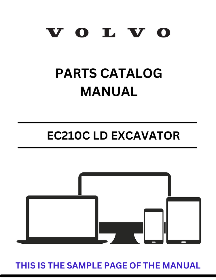 VOLVO EC210C LD EXCAVATOR PARTS CATALOG MANUAL SN 110001-112052, 120001-122073, 140001-140246 - PDF FILE
