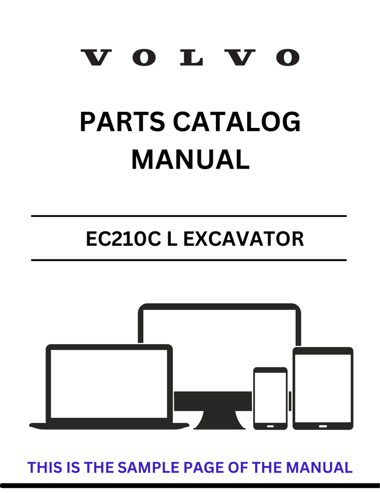 VOLVO EC210C L EXCAVATOR PARTS CATALOG MANUAL SN 110001-112052, 120001-122073, 140001-140246- PDF FILE