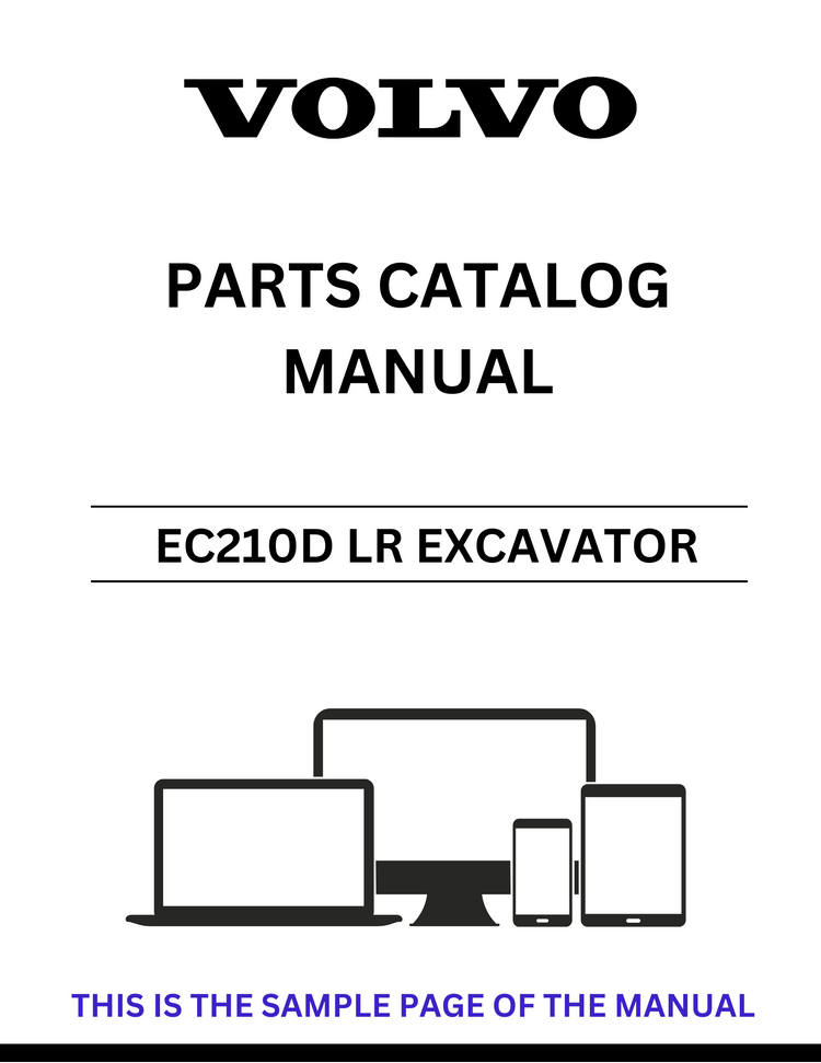 VOLVO EC210D LR EXCAVATOR PARTS CATALOG MANUAL SN 230001-, 240001-, 250001-, 280001 - PDF FILE