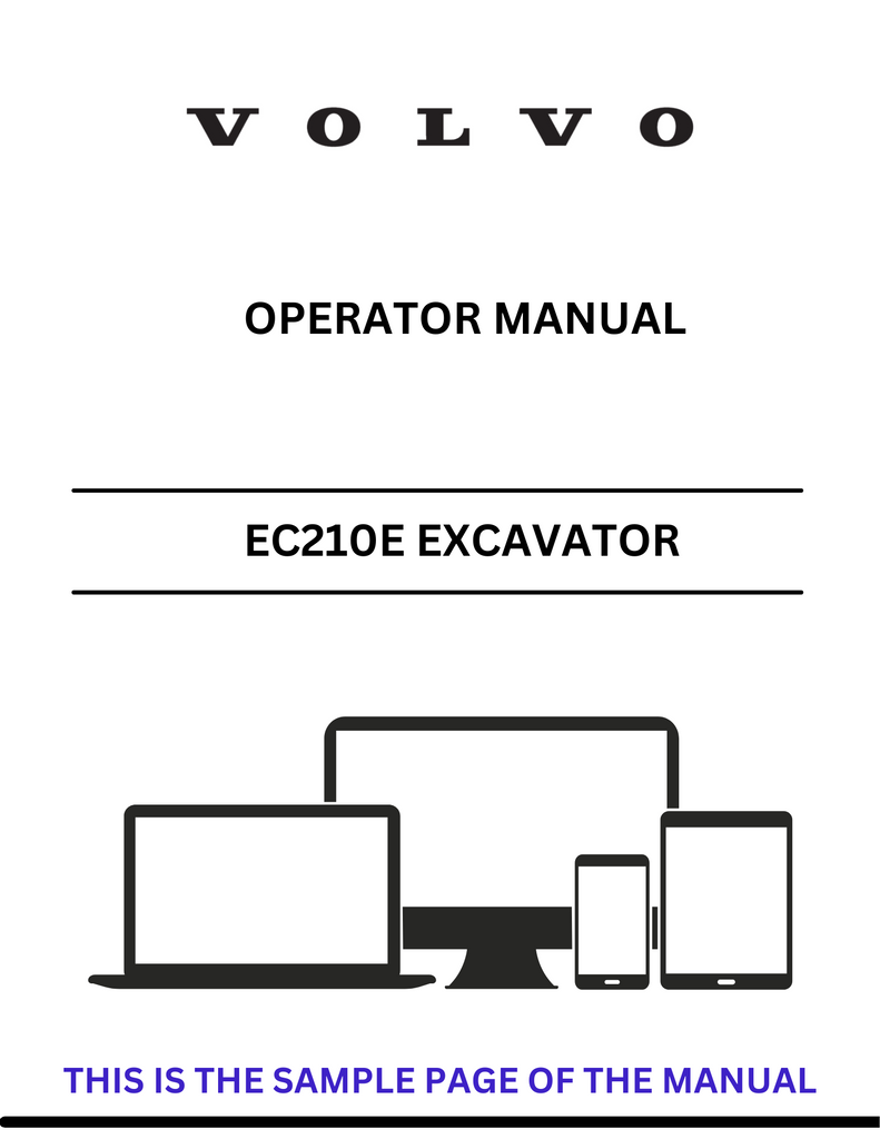 VOLVO EC210E LHDS EXCAVATOR (EXC) OPERATOR MANUAL (PDF FILE)