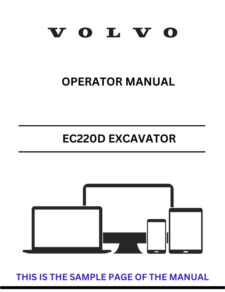 VOLVO EC220D LR EXCAVATOR (EXC) OPERATOR MANUAL (PDF FILE)