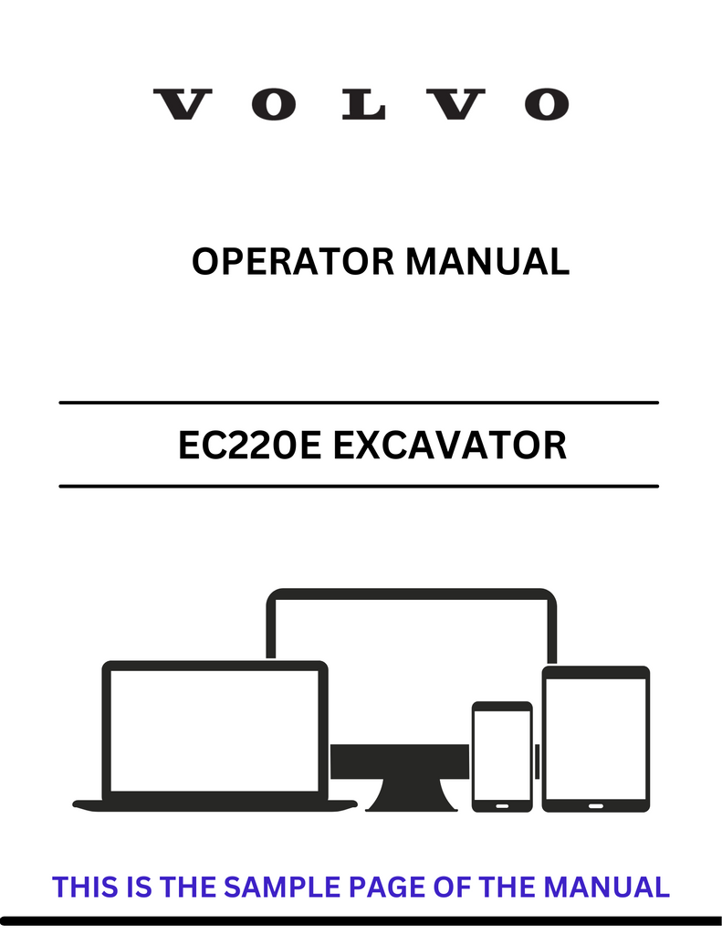 VOLVO EC220E NLD EXCAVATOR (EXC) OPERATOR MANUAL (PDF FILE)