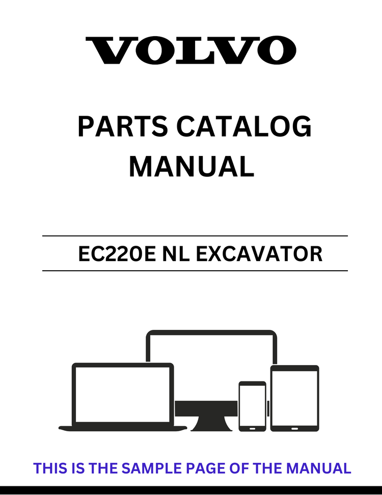 VOLVO EC220E NL EXCAVATOR PARTS CATALOG MANUAL SN 323000-323001 - PDF FILE