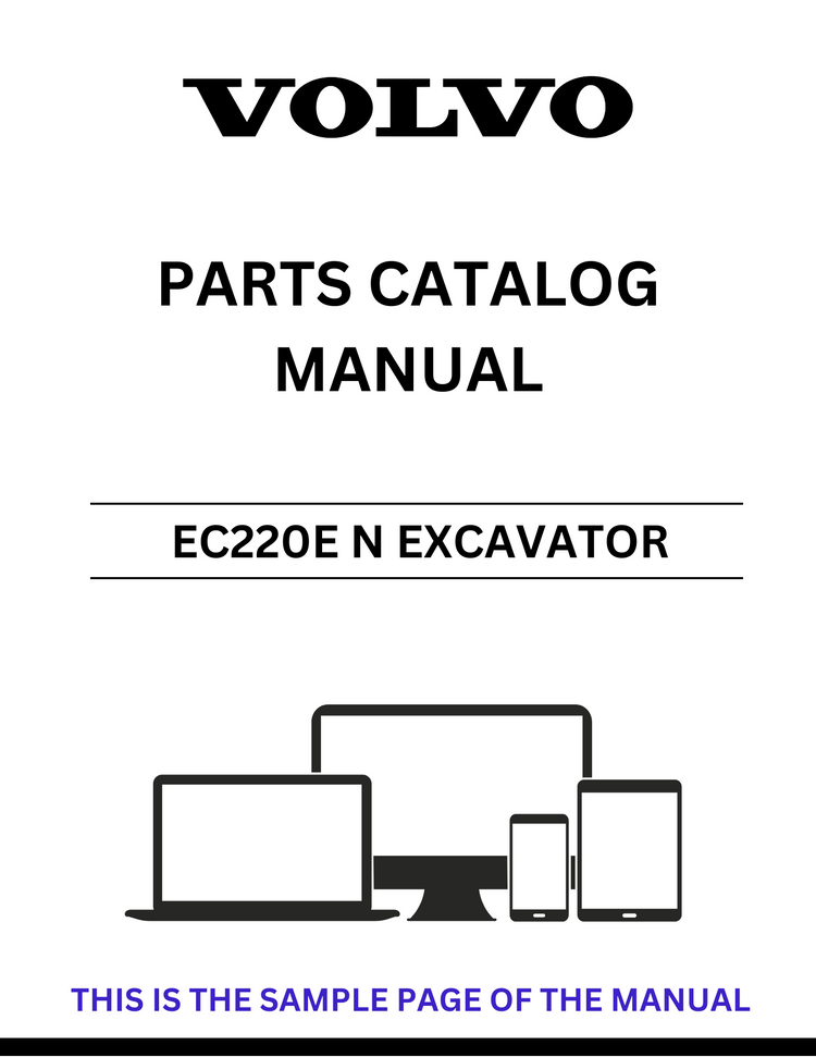 VOLVO EC220E N EXCAVATOR PARTS CATALOG MANUAL SN 323000-323001 - PDF FILE
