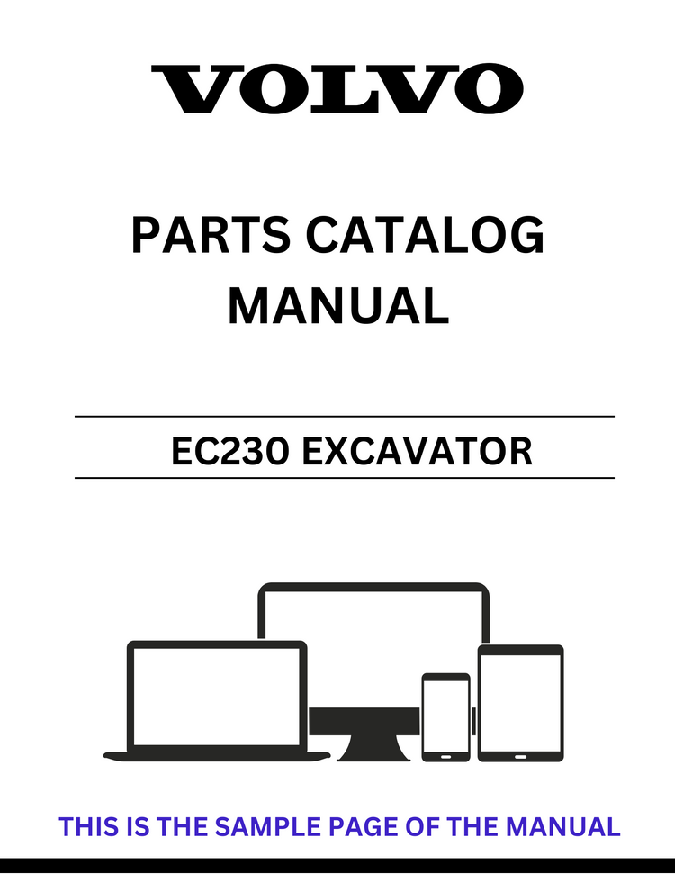 VOLVO EC230 EXCAVATOR PARTS CATALOG MANUAL SN 510012 - PDF FILE