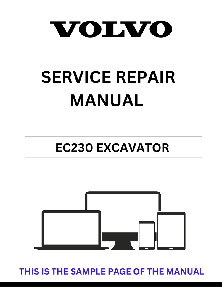 VOLVO EC230 EXCAVATOR SERVICE REPAIR MANUAL - PDF FILE