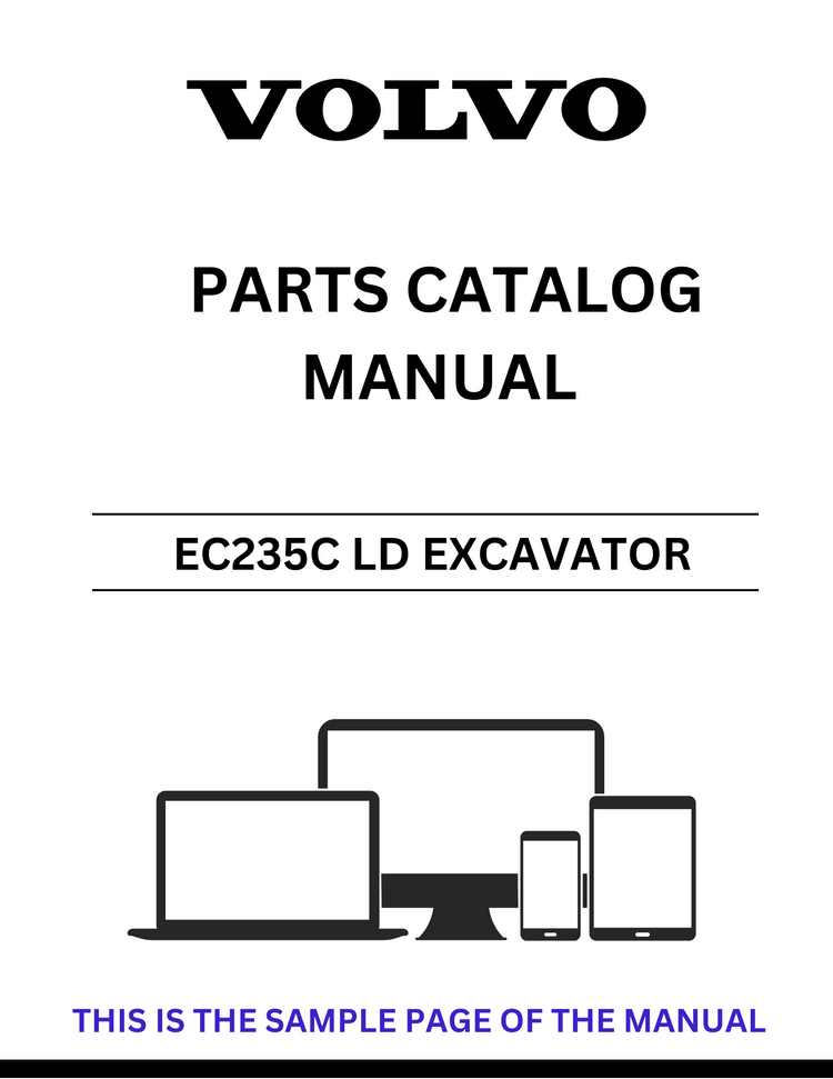 VOLVO EC235C LD EXCAVATOR PARTS CATALOG MANUAL SN 120001-120106 - PDF FILE