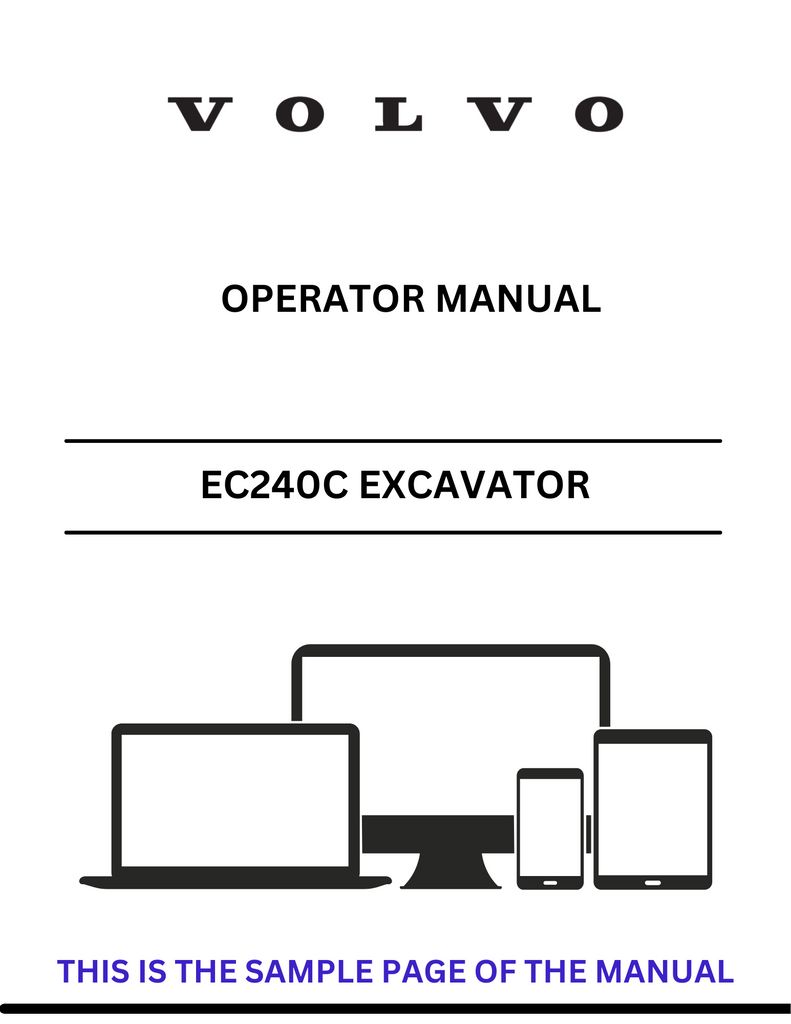 VOLVO EC240C L EXCAVATOR (EXC) OPERATOR MANUAL (PDF FILE)